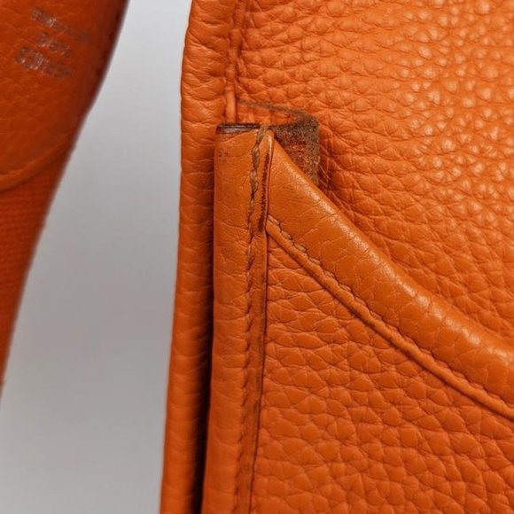 Hermes Evelyne Iii Gm Large Clemence Orange Leather Cross Body Bag - Picture 10 of 12